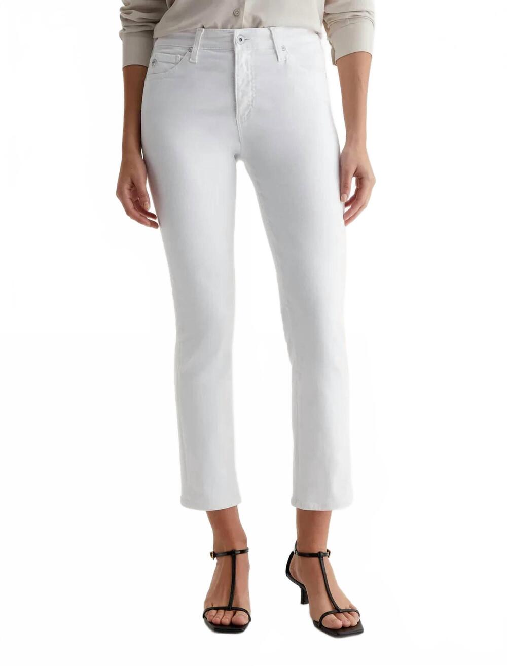NEW AG JEANS mari cropped slim straight jeans in galaxy white